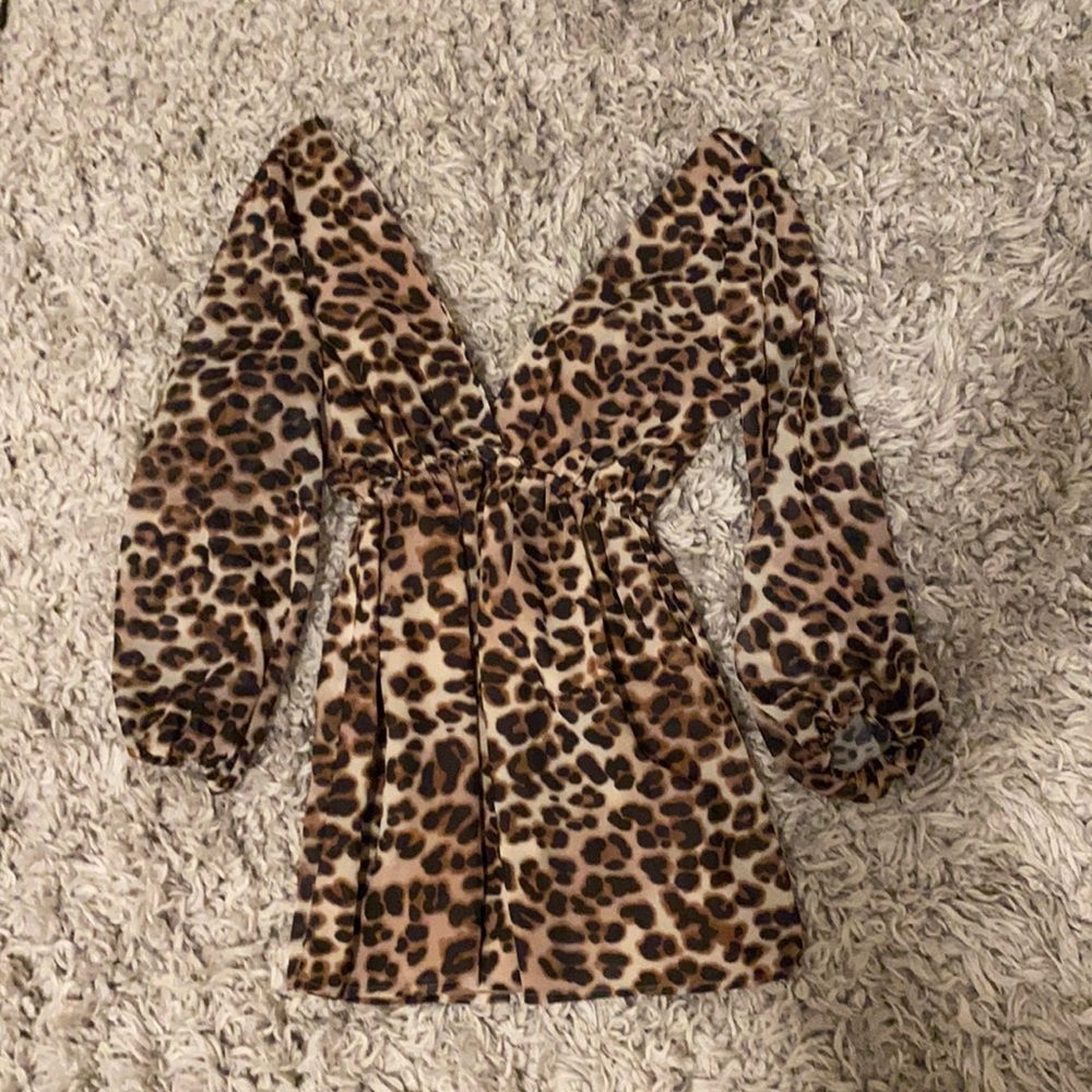 Deep V Cheetah Dress